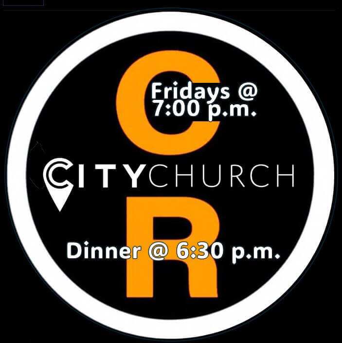 City Church event times and details logo.
