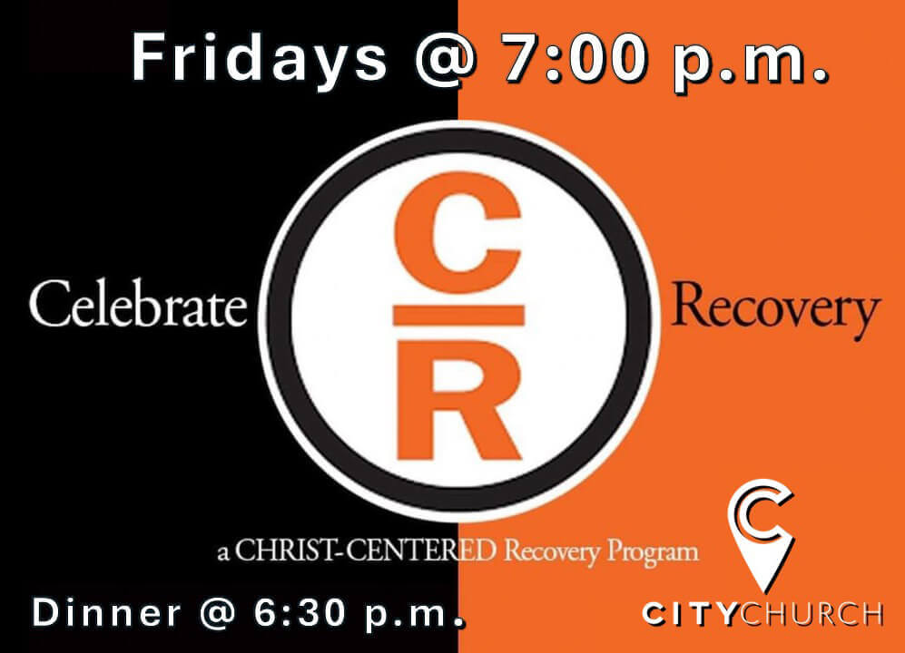 Celebrate Recovery meeting details and logo.